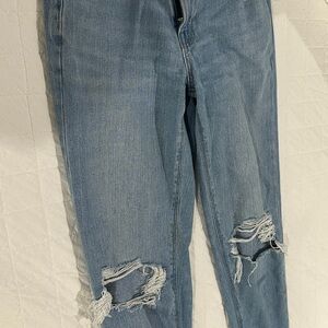 American Eagle Outfitters Light Blue Distressed Mom Jeans